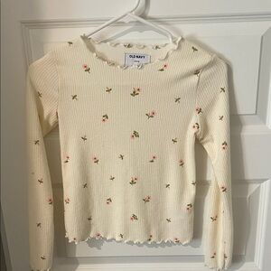 Old Navy Cream Floral Kids Top